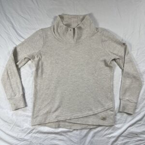 Straight Down Womens XS Cowl Neck Waffle Oatmeal Long Sleeved Cream‎